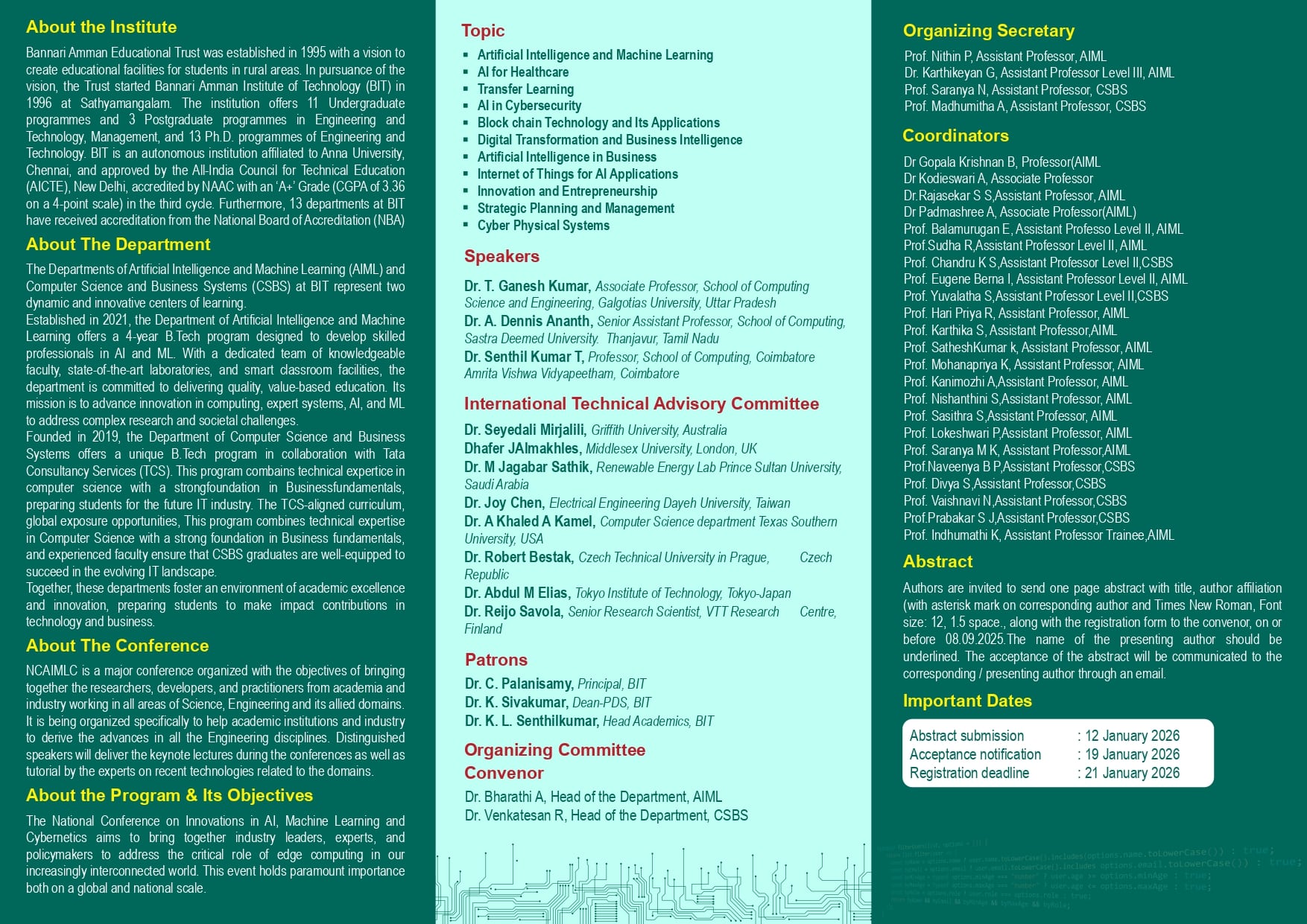 Fourth National Conference in NCAIMLC-2026